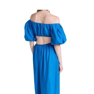 Farm Rio Waist Cut- Out Linen Dress - Size Small